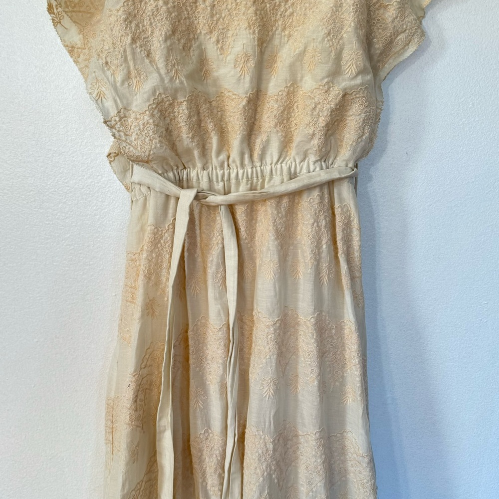 Love Sam Tallulah Silk-Blend Embroidered Ivory Maxi Dress Sz S - Picture 7 of 16